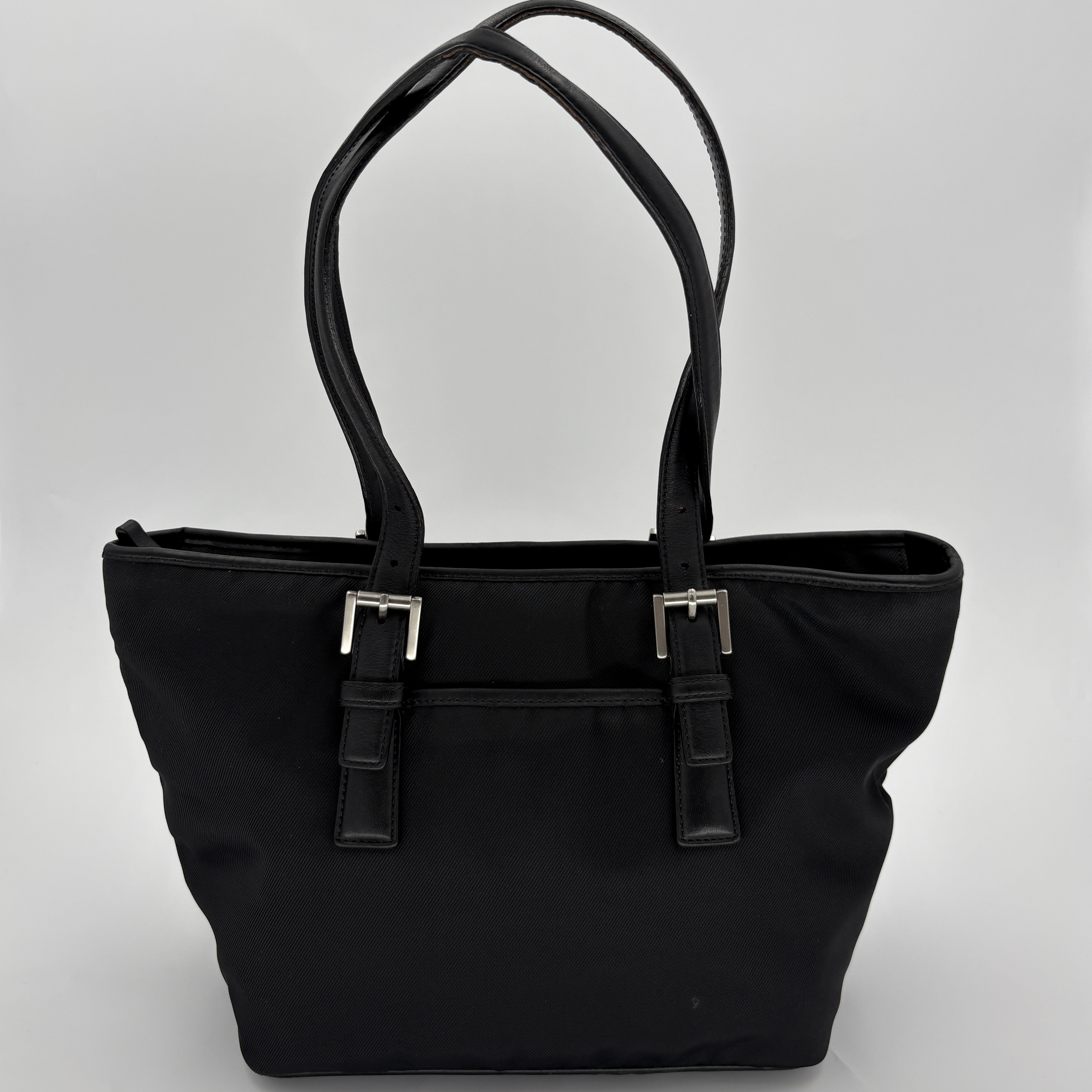 Vintage Coach Black Nylon Mercer Buckle Tote Bag Shoulder Purse 7446 Y2k 2000